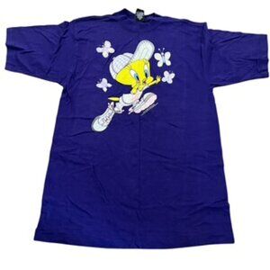 Vintage‎ 1996 Purple Tweedy Bird Warner Brothers T-shirt Adult Size Medium